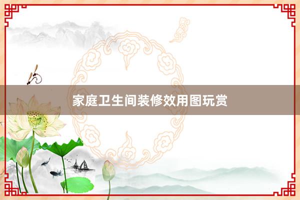 家庭卫生间装修效用图玩赏